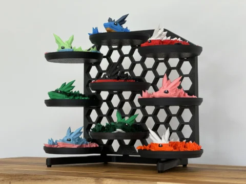 HSW Round Shelves - Honeycomb Storage Wall 3d model