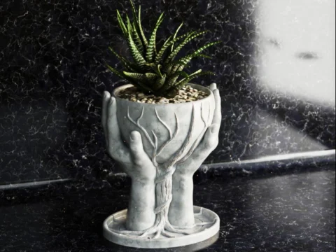 Hands Flower Pot 3d model