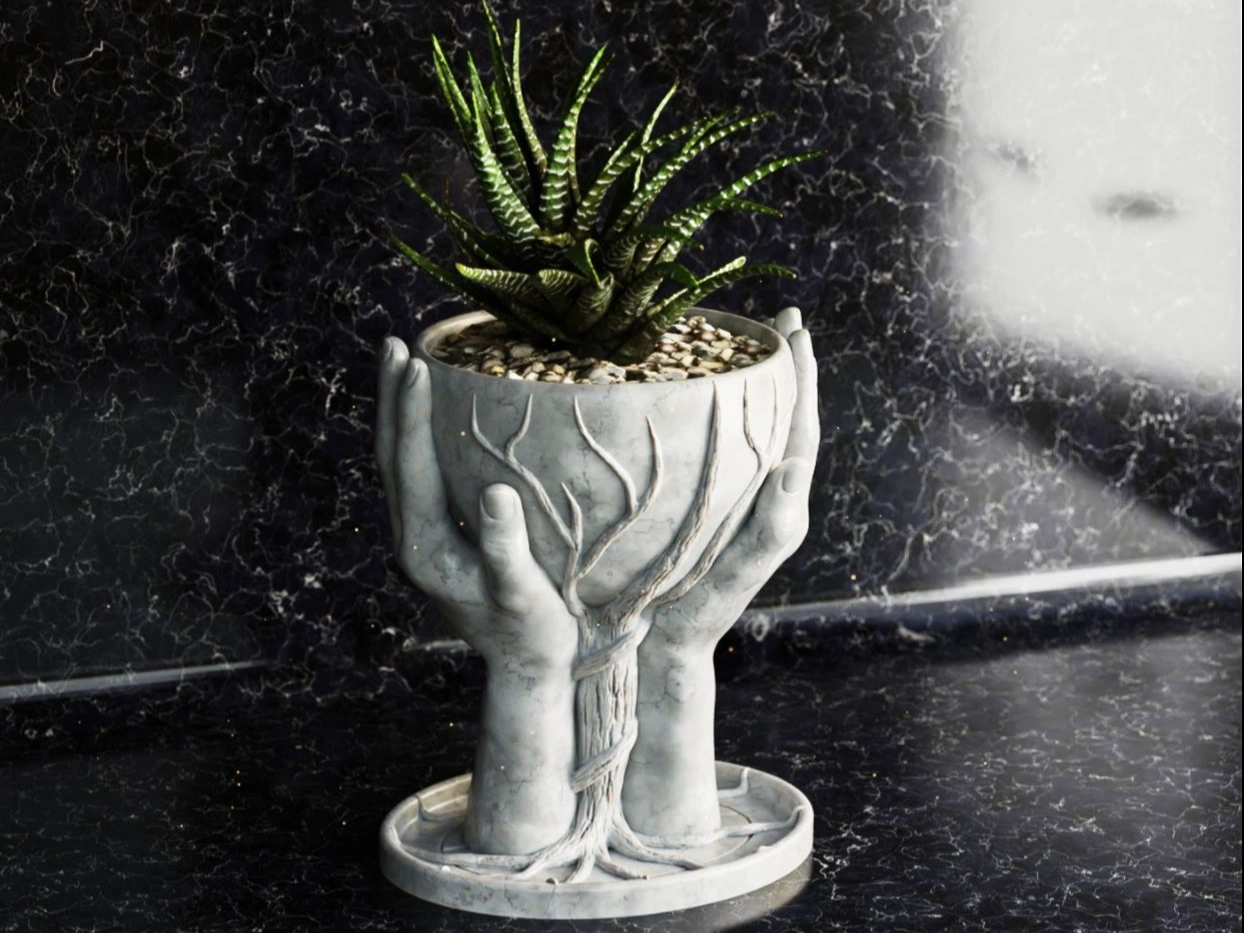 Hands Flower Pot 3d model
