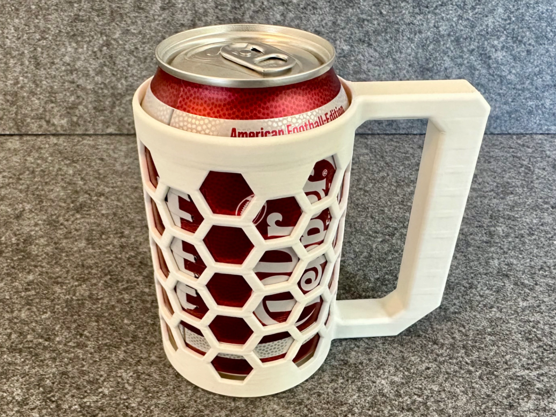 Hex pattern soda can holder 3d model