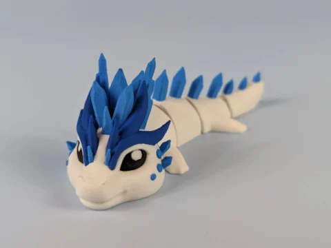 Ice Dragon - Articulated Figure Keychain 3d model