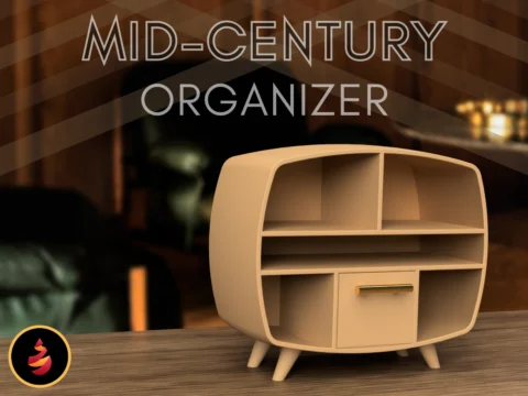 Mid-Century Organizer 3d model
