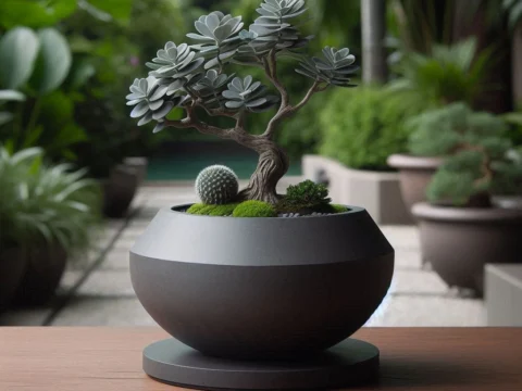 Modern Bonsai Pot Bowl 3d model