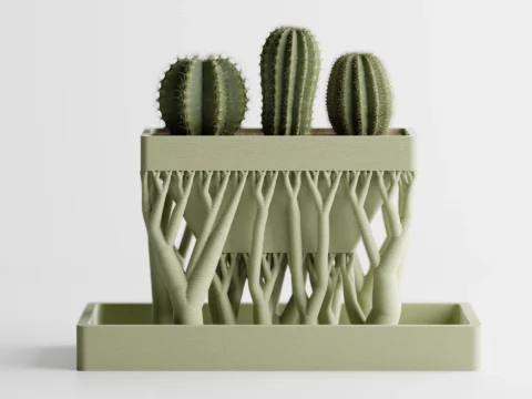 Organic Planter Rectangular 3d model