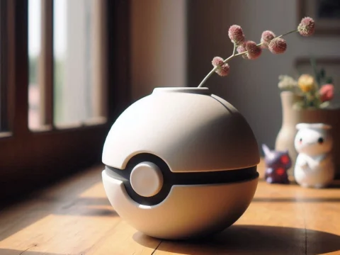 Pokeball inspired Vase 3d model