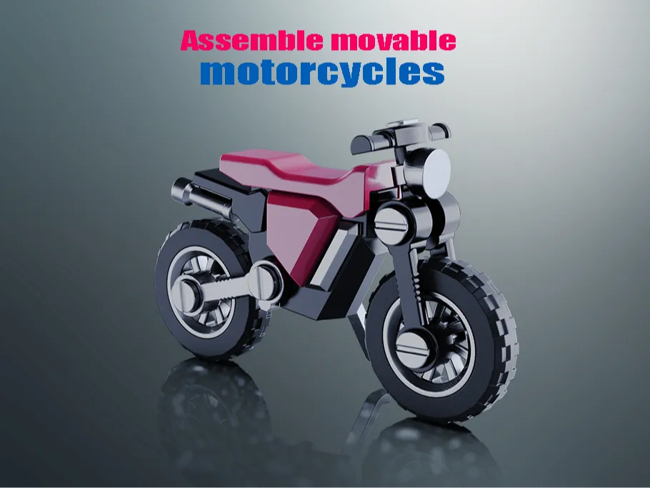 Building blocks to assemble motorcycles 3d model