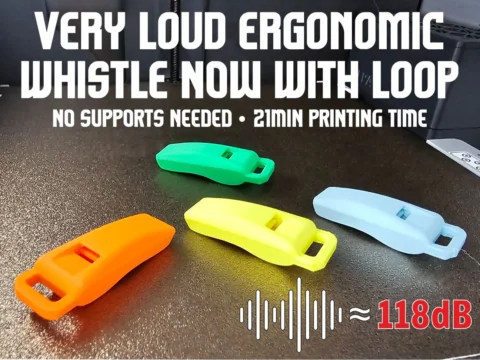 Ergonomic Design Loud Pocket Whistle 3d model
