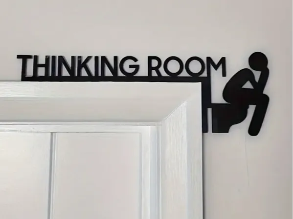 Funny toilet sign - thinking room 3d model