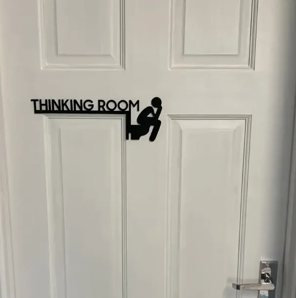 Funny toilet sign - thinking room2 3d model