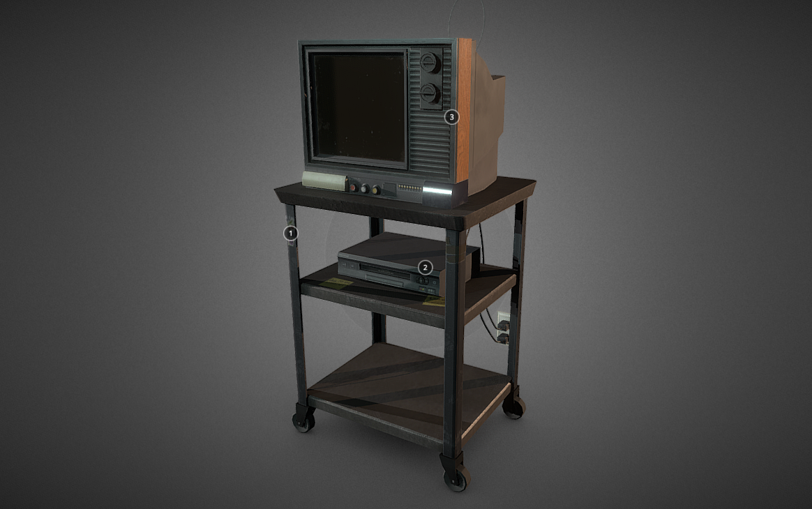 Old Retro TV 3d model