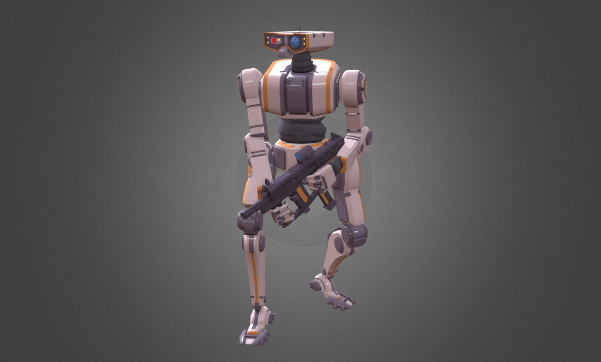 Robot With Gun 3d model