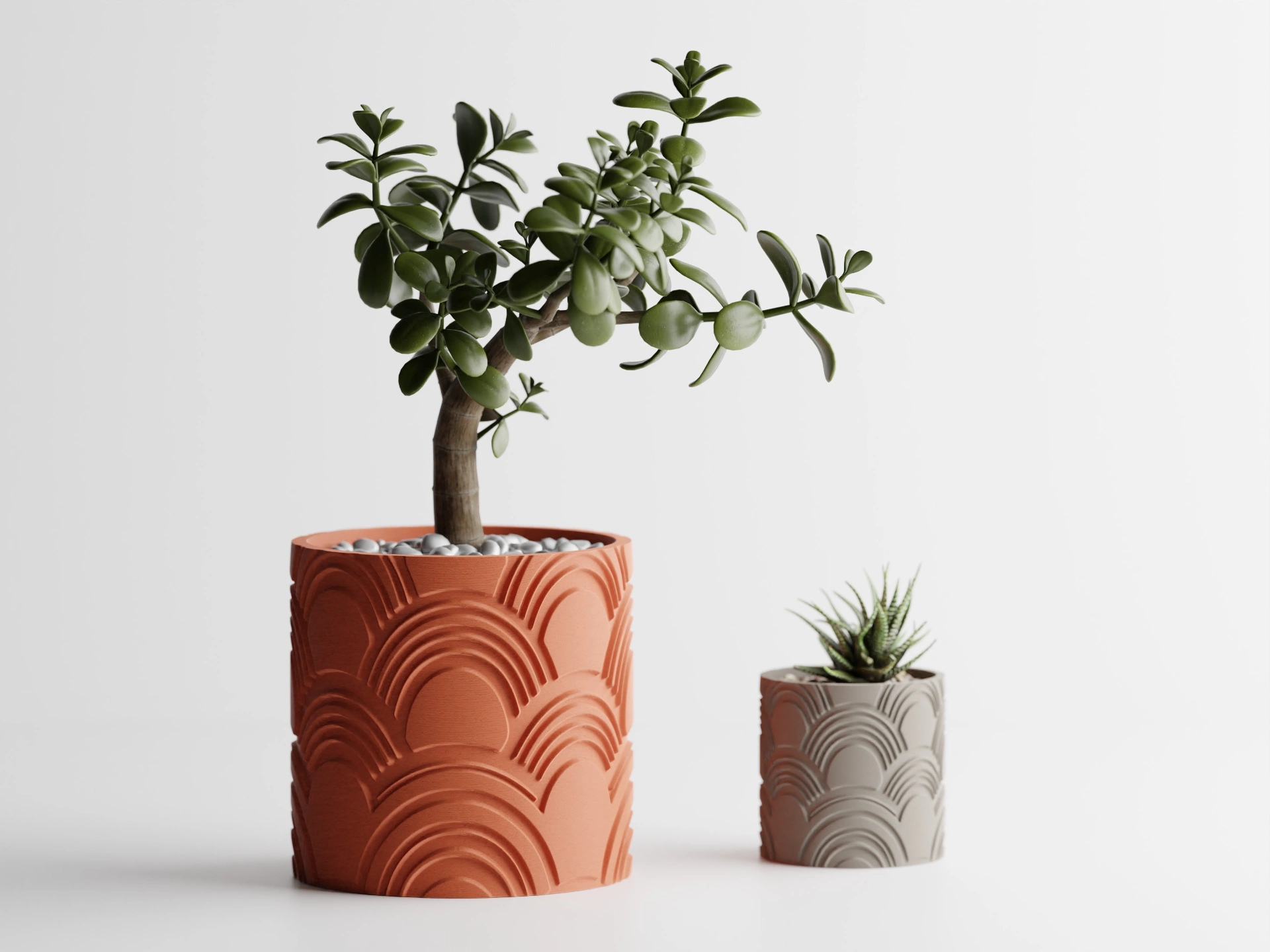 Plant Pot Modern Wavy 1 / 2 Patterns 3d model