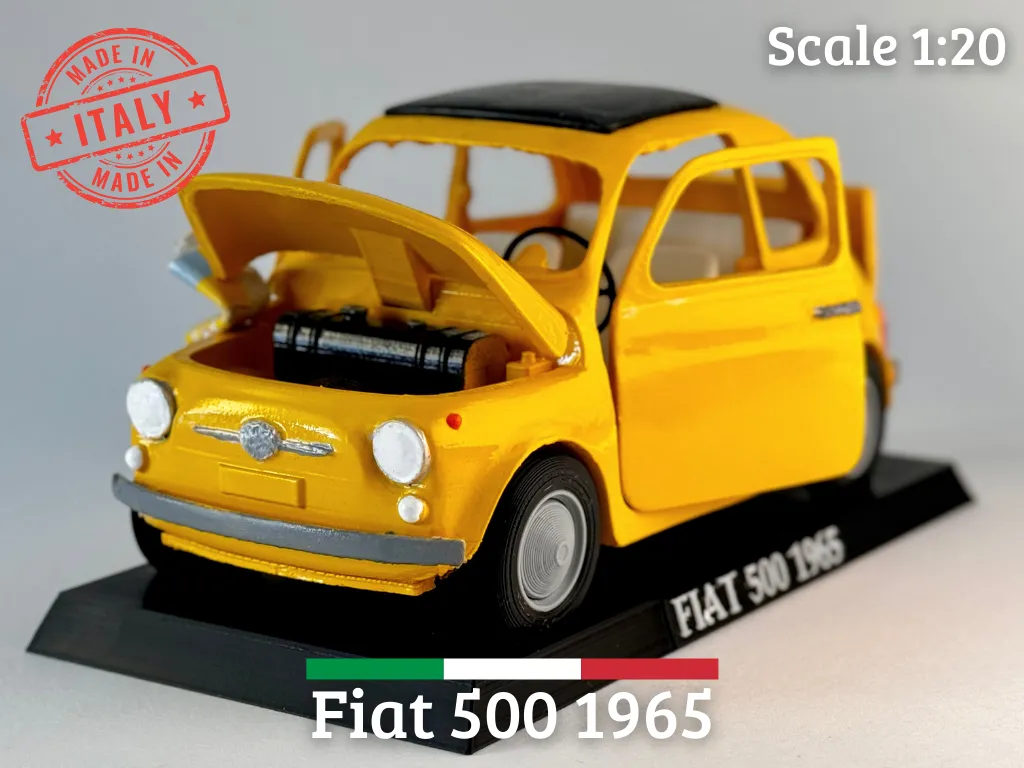 1965 Fiat 500 Model Easy Print Detailed Features 3d model