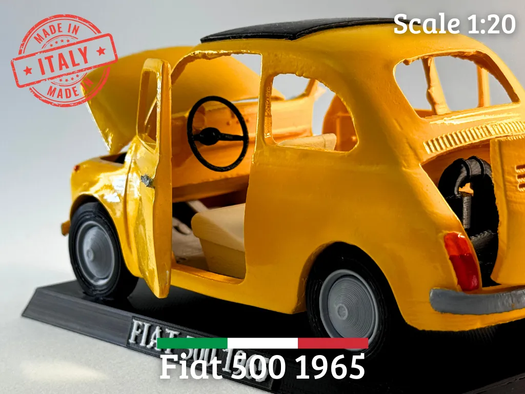 1965 Fiat 500 Model Easy Print Detailed Features2 3d model