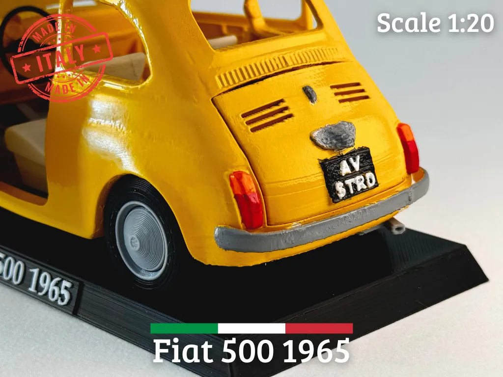 1965 Fiat 500 Model Easy Print Detailed Features3 3d model