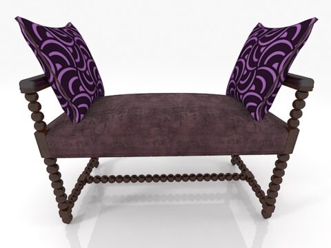 LCI STILE 51004 Banquet Ottoman Chair 3d model