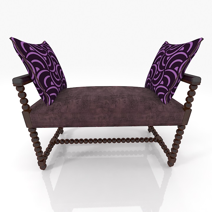 LCI STILE 51004 Banquet Ottoman Chair 3d model