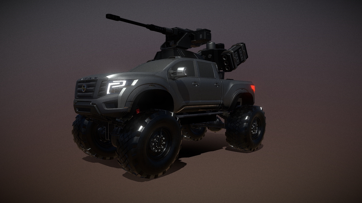 Modified Nissan Titan Full Armored 3d model