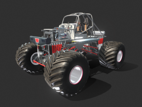 90's Monster Truck Chassis 3d model