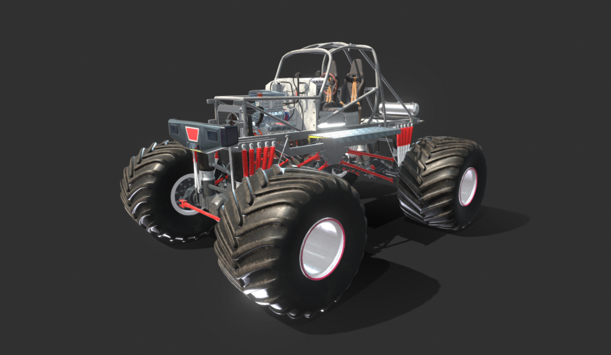 90's Monster Truck Chassis 3d model