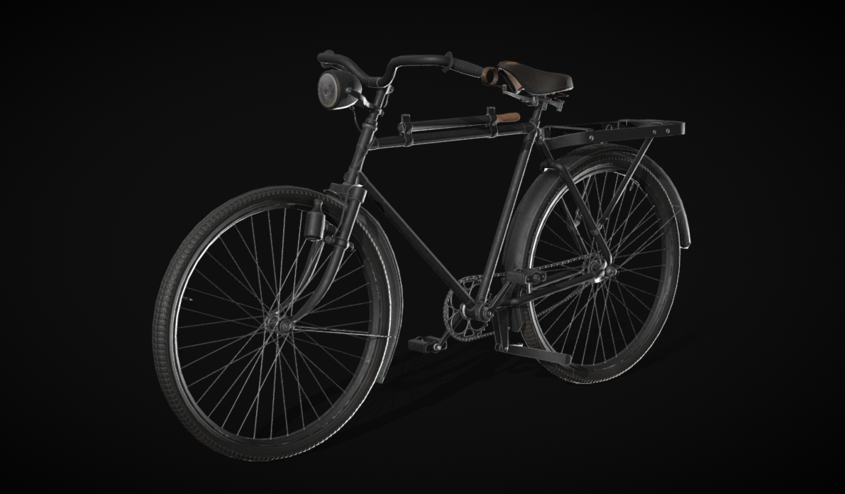 Old German bicycle WW2 3d model