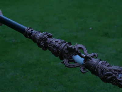 Ruyi Jingu Bang Wukong Staff Weapon4 3d model