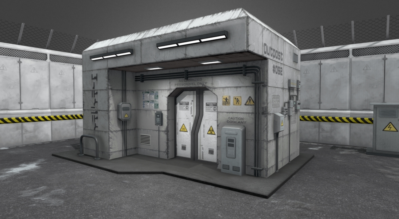 Sci-fi building 3d model