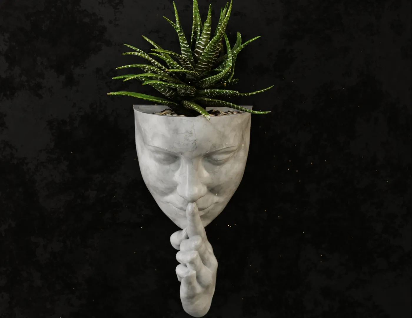 Woman wall flower pot2 3d model