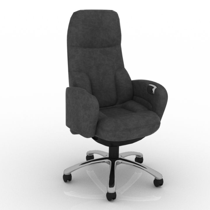 Black Leather Office Armchair 3d model