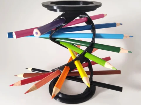 Customizable Helix Pencil Holder 3d model