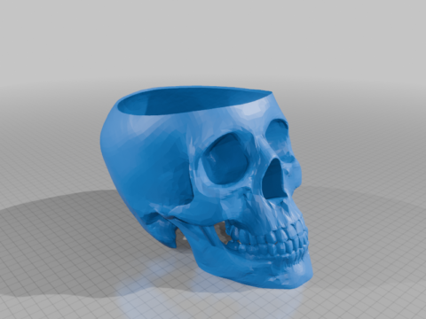 Human skull candy dish 3d model