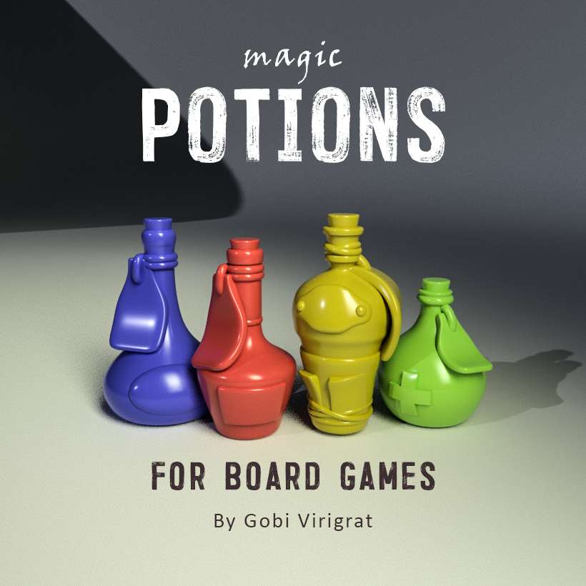 Magic potions for board games 3d model