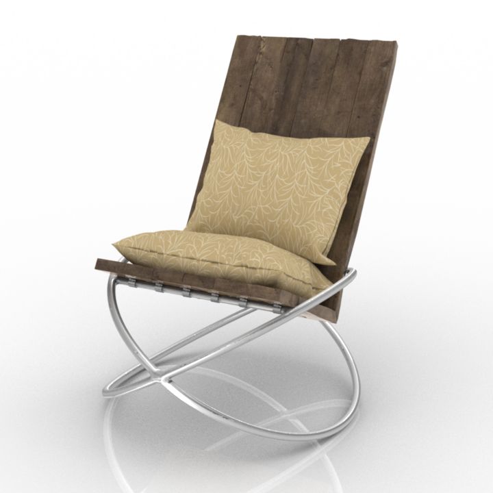 Old Wooden Chair 3d model
