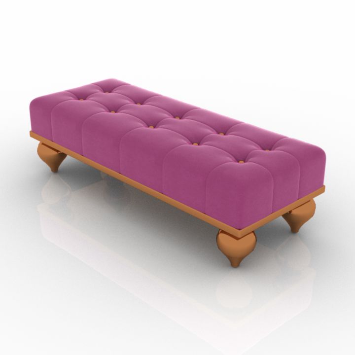 Ottoman Pouf Rose 3d model
