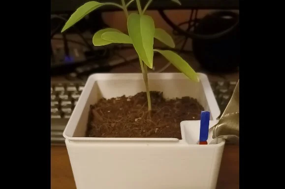 Overdesigned self watering plant pot with wick attachment 3d model