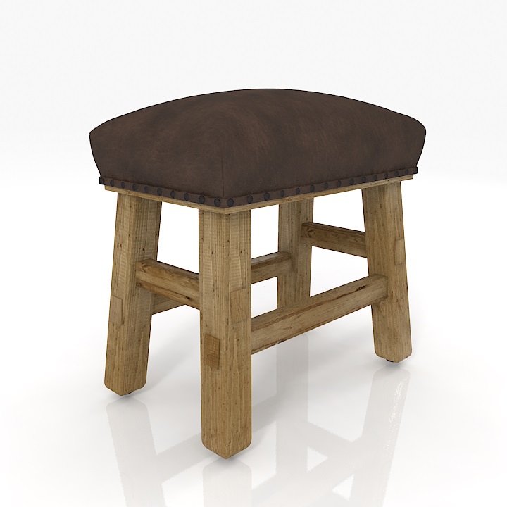 Pottery Barn - Caden Leather Stool Chair 3d model