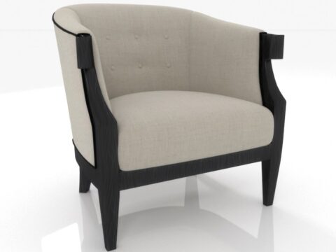Rare Ebonized Biedermeier Armchair 3d model
