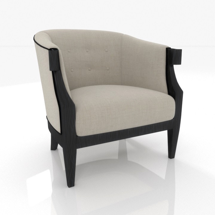 Rare Ebonized Biedermeier Armchair 3d model