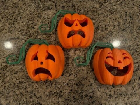 3 Pumpkins Decor 3d model