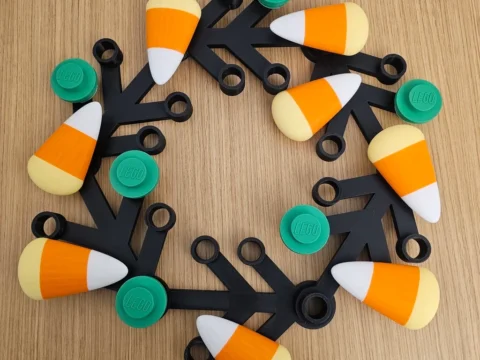Candy Corn Brick Wreath for Halloween 3d model