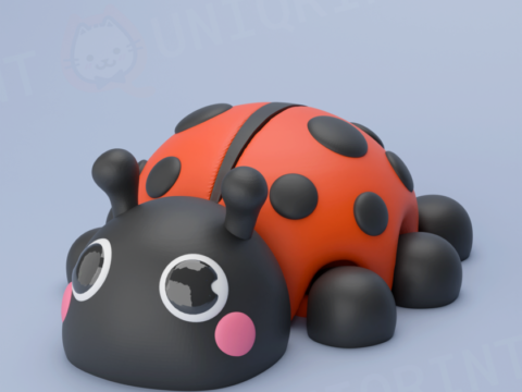 Flexi Ladybug Keychain Type A 3d model