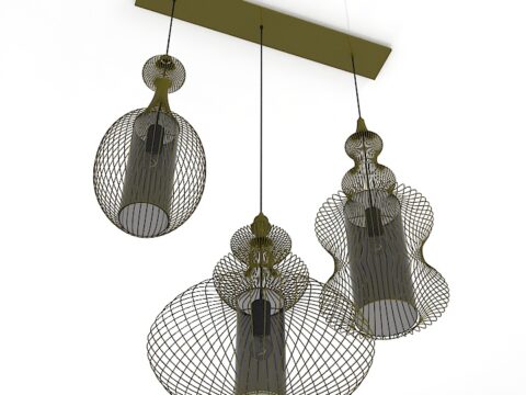 Luster KARE Swing Iron Chandelier 3d model