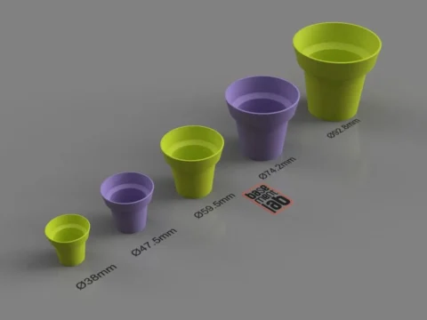 Mini Vase - Clay pot style- Collection 3d model