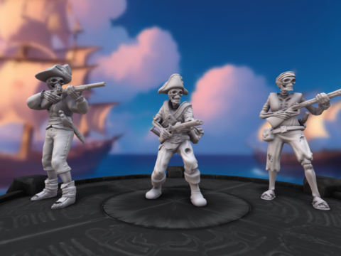 Skeleton Pirate Muskets 3d model