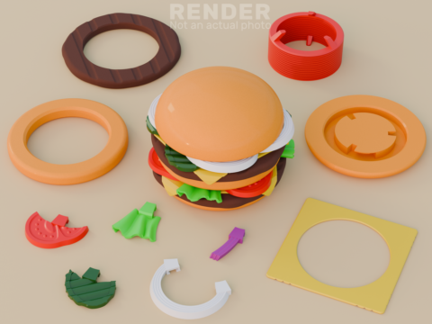 Springy Burger 3d model
