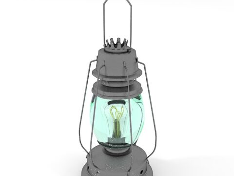 Suspended Vintage Flashlight 3d model