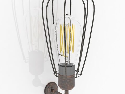 Wall lamp rusty style sconce 3d model