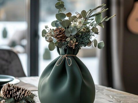 Evergreen Vase for Christmas Decor 3d model
