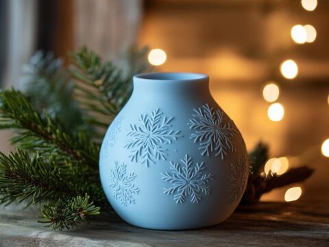 Let It Snow Vase - Perfect For Christmas Decor 3d model