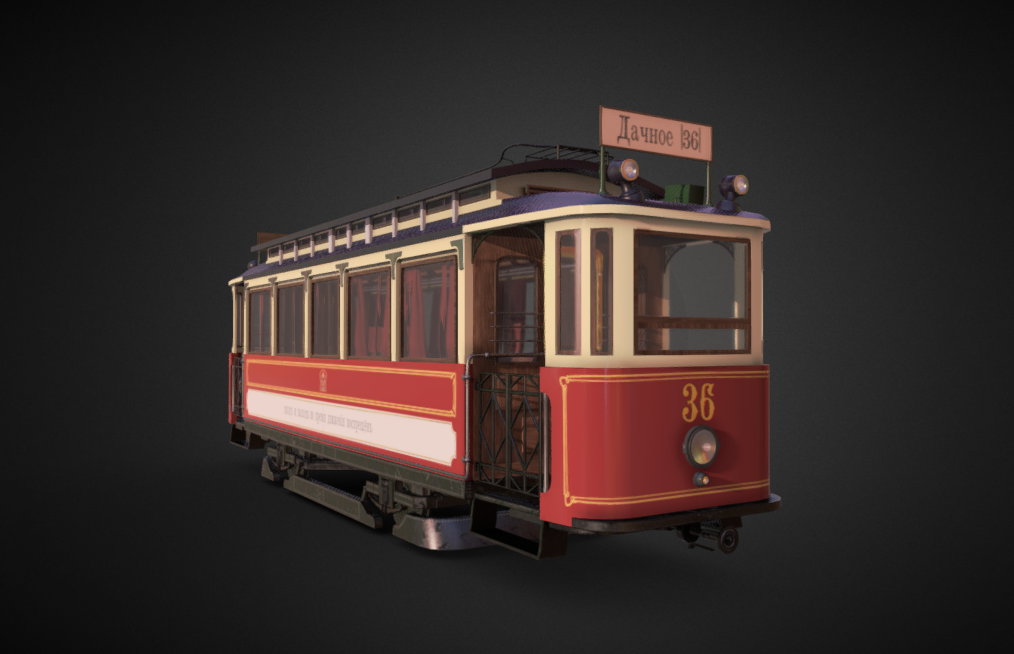 Old Tram 3d model
